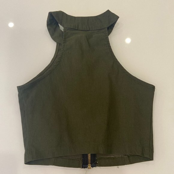 Haltered Zip Up Top - Picture 2 of 2